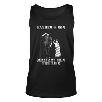 Father And Son - Military Men Unisex Tank Top - Seseable