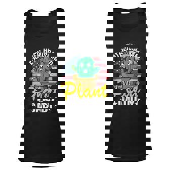 Father Husband Plant Daddy American Flag Gardener Plant Dad Gift Unisex Tank Top - Thegiftio