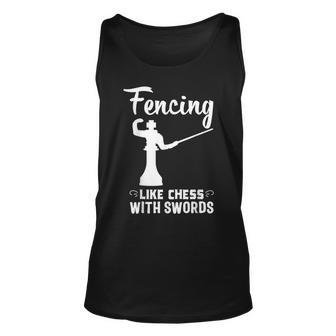 Fencing Chess Swords Funny Fencer Foil Fencing Gift Unisex Tank Top - Seseable