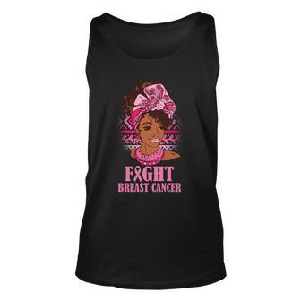 Fight Breast Cancer Awareness African American Unisex Tank Top - Monsterry