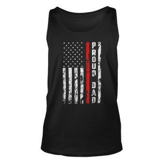 Firefighter Proud Dad Of Firefighter Gift Patriotic Firefighters Dad Unisex Tank Top - Seseable