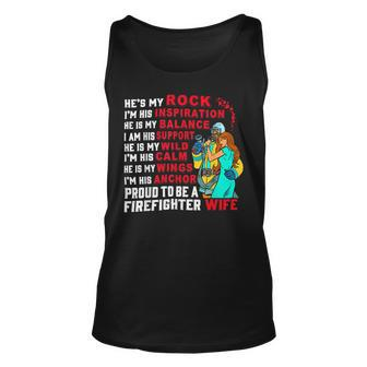 Firefighter Proud To Be A Firefighter Wife Fathers Day Unisex Tank Top - Seseable