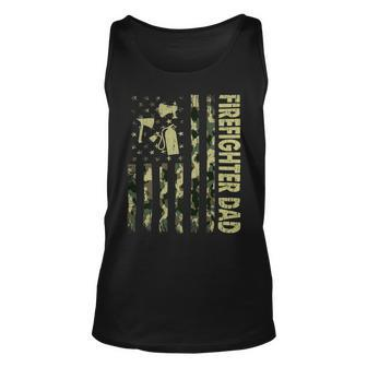 Firefighter Usa Flag Camouflage Firefighter Dad Patriotic Fathers Day Unisex Tank Top - Seseable