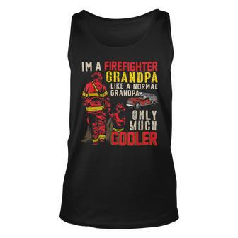 Firefighter Vintage Im A Firefighter Grandpa Definition Much Cooler Unisex Tank Top - Seseable