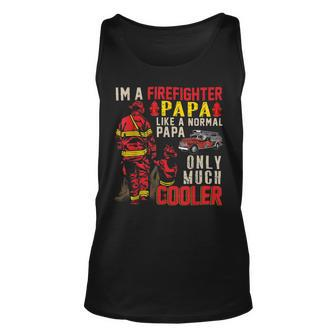 Firefighter Vintage Im A Firefighter Papa Definition Much Cooler Unisex Tank Top - Seseable
