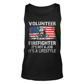 Firefighter Volunteer Firefighter Lifestyle Fireman Usa Flag V2 Unisex Tank Top - Seseable