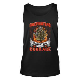 Firefighters Fueled By Fire Driven By Courage Unisex Tank Top - Monsterry DE