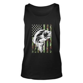 Fishing Camouflage Usa Flag Bass Fisherman Funny Unisex Tank Top - Monsterry DE