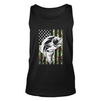 Fishing Camouflage Usa Flag Funny Bass Fisherman Unisex Tank Top - Monsterry AU
