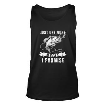 Fishing Funny Angler Retro Just One More Cast I Promise Unisex Tank Top - Monsterry