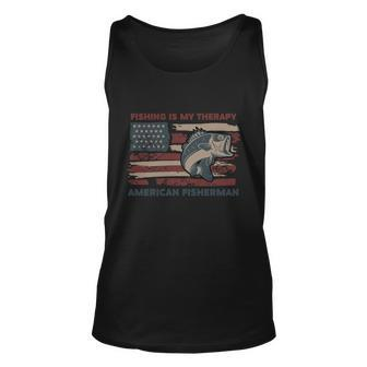 Fishing Is My Therapy American Fisherman Unisex Tank Top - Monsterry AU