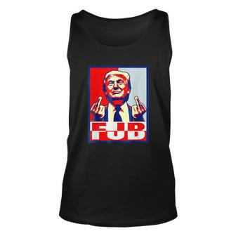 Fjb Trump Middle Finger Tshirt Unisex Tank Top - Monsterry UK