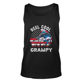 Flag Vintage Reel Cool Grampy Fishing For 4Th Of July Unisex Tank Top - Monsterry