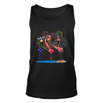 Flamingo 4Th Of July American Flag Flamingo Independence Unisex Tank Top - Monsterry DE