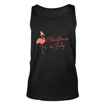 Flamingo Christmas In July Gift Unisex Tank Top - Monsterry