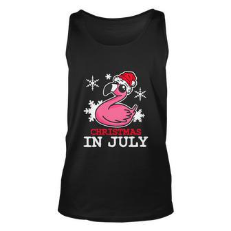 Flamingo Funny Christmas In July Snowflakes Unisex Tank Top - Monsterry UK