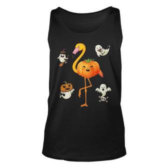 Flamingo Pumpkin Halloween Bird Lover Gifts For Girls And Boys Tshirt Unisex Tank Top - Monsterry CA