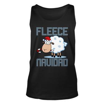 Fleece Navidad Sheep Lamb Ugly Christmas Sweater Design Tshirt Unisex Tank Top - Monsterry