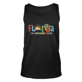 Florida The Sunshine State Colorful Unisex Tank Top - Monsterry