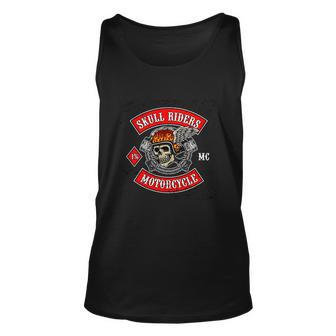 Flying Skull With Pistons For Motorcycle Club Unisex Tank Top - Monsterry AU