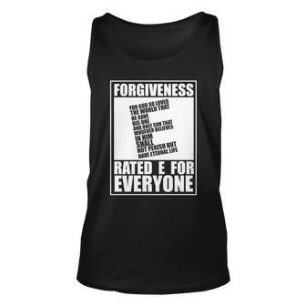 Forgiveness Rated E For Everyone Unisex Tank Top - Monsterry UK