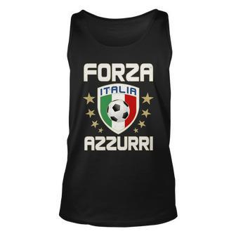 Forza Azzurri Italia Italy Shield Logo Soccer Team Tshirt Unisex Tank Top - Monsterry