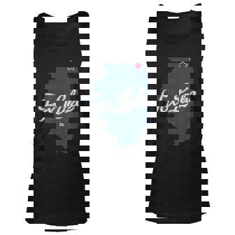 Fox Lake Illinois Il Map Men Women Tank Top Graphic Print Unisex - Thegiftio