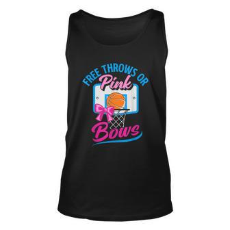 Free Throws Or Pink Bows Boy Or Girl Gender Reveal Party Graphic Design Printed Casual Daily Basic Unisex Tank Top - Thegiftio UK