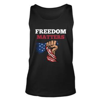 Freedom Matters Fist American Flag Unisex Tank Top - Monsterry DE