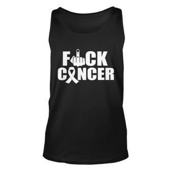 Fuck Cancer Ribbon Middle Finger Tshirt Unisex Tank Top - Monsterry UK