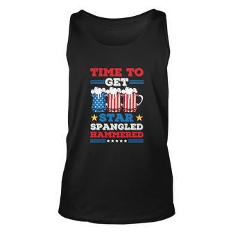 Funny 4Th Of July Time To Get Star Spangled Hammered Unisex Tank Top - Monsterry