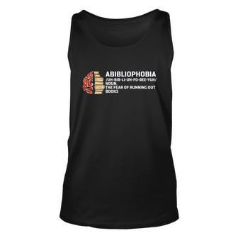 Funny Abibliophobia Gift Reading Bookworm Book Abibliophobia Cute Gift Unisex Tank Top - Monsterry DE