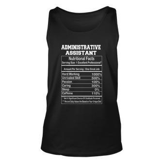 Funny Administrative Assistant Nutritional Facts Gift Unisex Tank Top - Monsterry AU