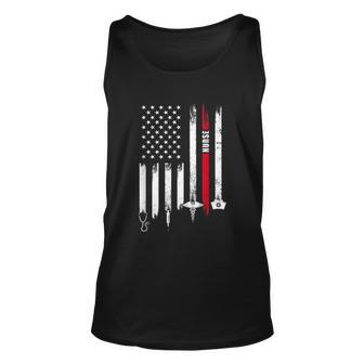 Funny American Flag Nurse Day Gift Idea Unisex Tank Top - Monsterry