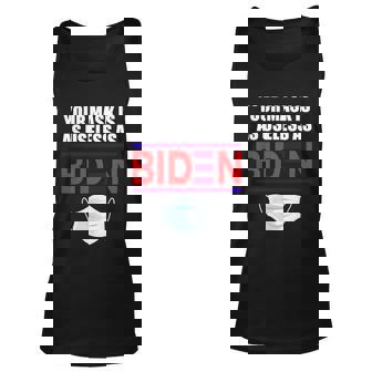 Funny Anti Biden 2021 That Mask Is As Useless As Joe Biden Unisex Tank Top - Thegiftio UK