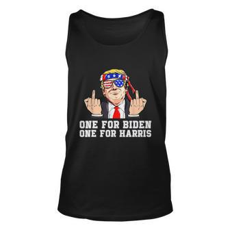 Funny Anti Biden Donald Trump Middle Finger Biden Harris America Republican Unisex Tank Top - Monsterry DE