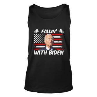 Funny Anti Biden Fallin With Biden Funny Bike Meme Unisex Tank Top - Monsterry