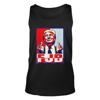 Funny Anti Biden Fjb Trump Middle Finger Unisex Tank Top - Monsterry AU