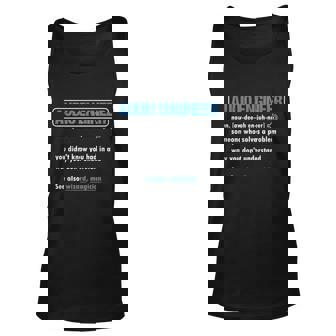 Funny Audio Engineer Definition Sound Technician Engineer Graphic Design Printed Casual Daily Basic Unisex Tank Top - Thegiftio