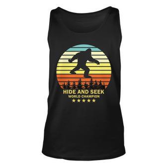 Funny Bigfoot Hide And Seek World Champion V2 Unisex Tank Top - Monsterry