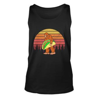 Funny Bigfoot Holding A Taco Unisex Tank Top - Monsterry