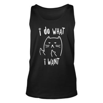 Funny Black Cat I Do What I Want With My Cat Meow Funny Gift Men Women Tank Top Graphic Print Unisex - Thegiftio UK