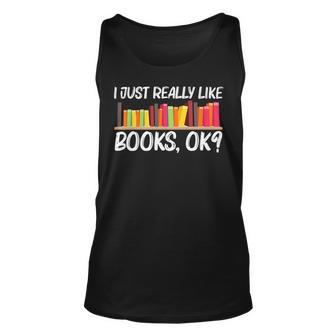 Funny Book Art For Men Women Author Bookworm Library Lovers Unisex Tank Top - Thegiftio UK