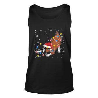 Funny Boxer Santa Hat Christmas Lights Xmas Dog Lover Owner Gift Unisex Tank Top - Monsterry AU