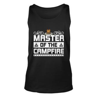 Funny Camping Campfire With Sayings Master Of The Campfire Gift Unisex Tank Top - Thegiftio UK