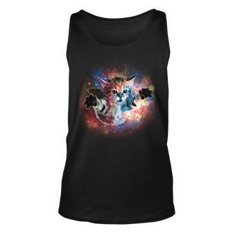 Funny Cat Floating In Space Tshirt Unisex Tank Top - Monsterry