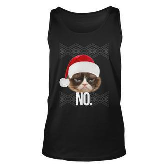 Funny Cat No Meme Ugly Christmas Sweater Tshirt Unisex Tank Top - Monsterry CA