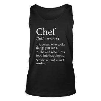 Funny Chef Definition Vocaburary Gift For Cooking Master Food Cooking Lovers Unisex Tank Top - Thegiftio UK