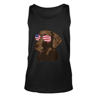 Funny Chocolate Lab American Flag Dog 4Th Of July Unisex Tank Top - Monsterry CA