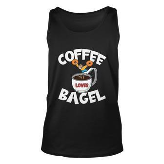 Funny Coffee And Bagel Quote For High Dive & Coffee Dad Unisex Tank Top - Thegiftio UK